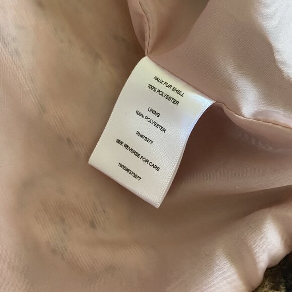 Candies Juniors Medium Pink Brown Faux Leopard Fur Jacket Coat Y2K - Picture 8 of 9